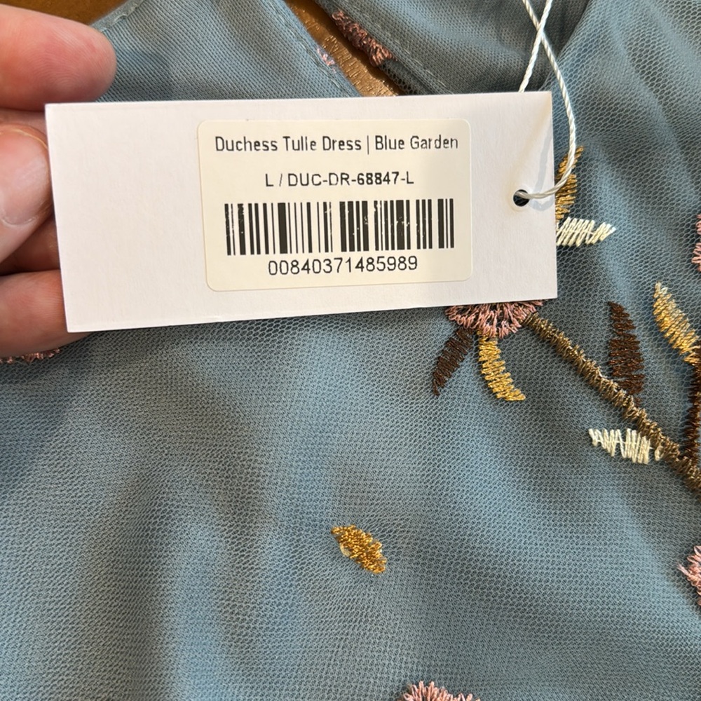 NWT Baltic Born duchess tulle blue garden embroidered dress - Picture 15 of 16